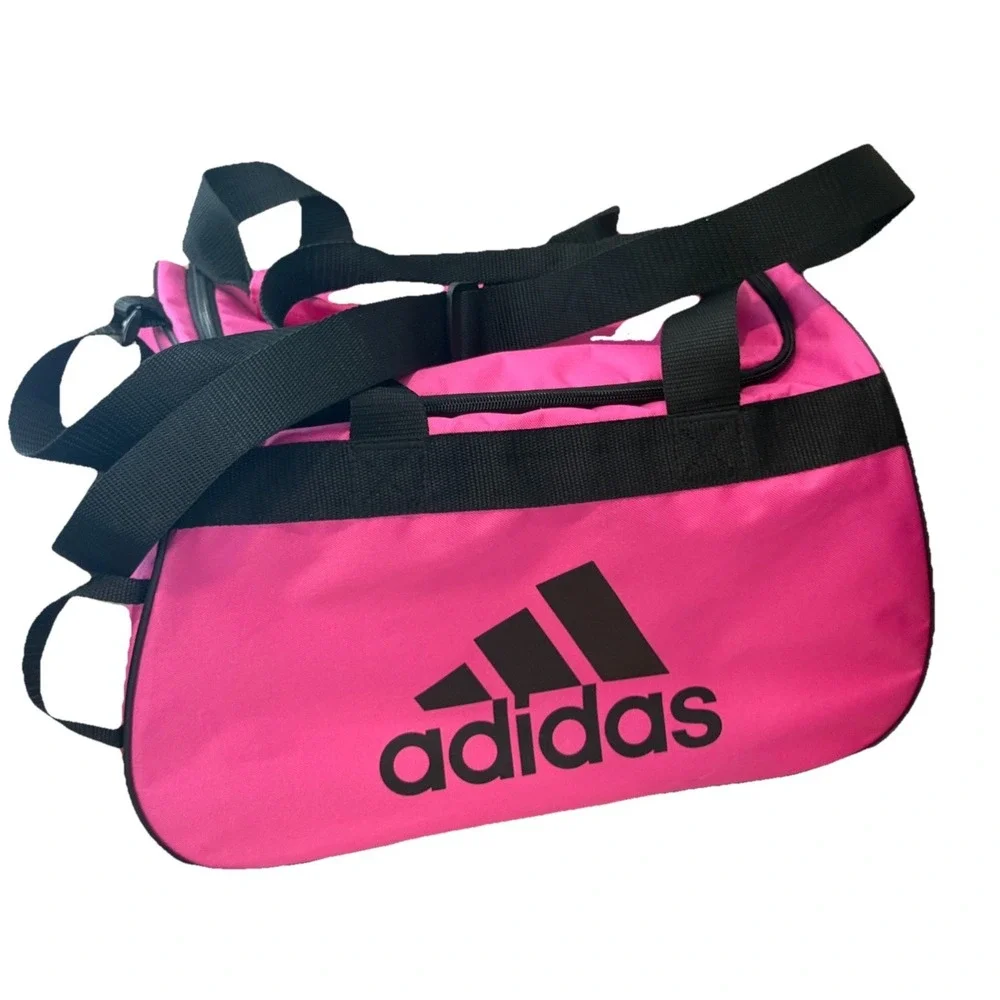 Adidas Diablo‎ Small Duffel Bag Intense Pink Black Gym Sports Travel Carry On